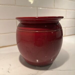 Smith & Hawken Red Ceramic Glazed Flower Pot 4.5" Portugal Planter